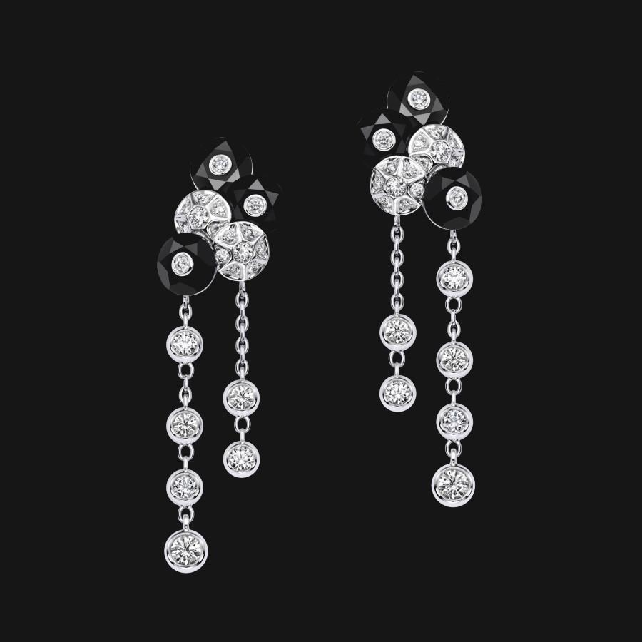 14k Dangling Obsidian Earrings dkm