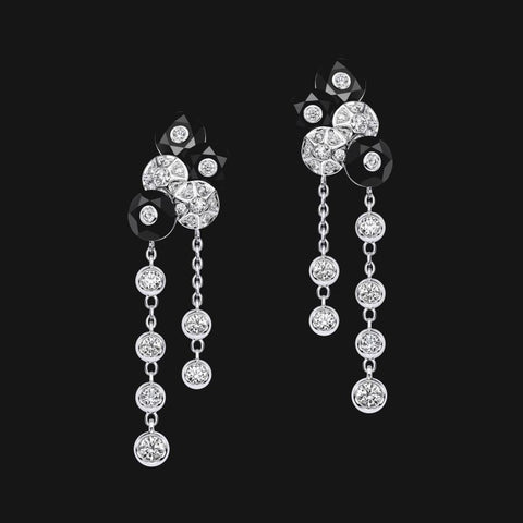 14k Dangling Obsidian Earrings dkm